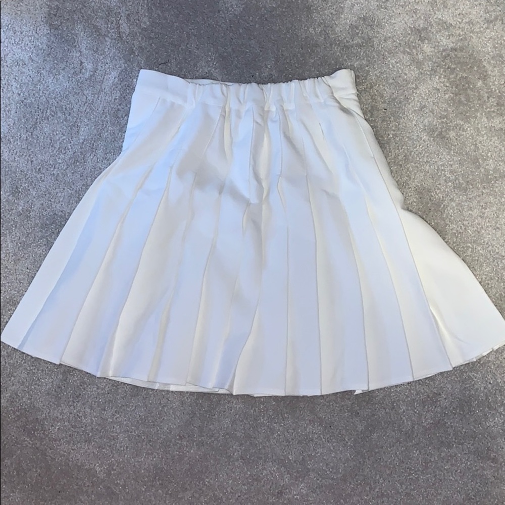 high waisted white skirt